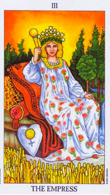 Carta El Mago del tarot Rider-Waite mostrando a un hombre parado delante de su mesa con los elementos con uno de los brazos levantados hacia el cielo y el otro hacia el suelo. 