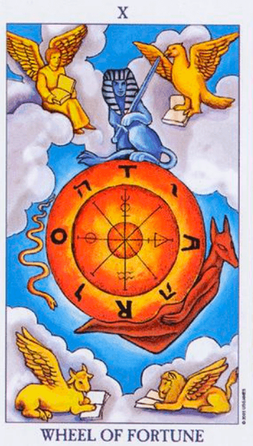 Carta El Loco del tarot Rider-Waite mostrando a un joven caminando al borde de un precipicio con una rosa blanca y un perro a su lado.