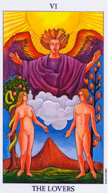 Carta El Loco del tarot Rider-Waite mostrando a un joven caminando al borde de un precipicio con una rosa blanca y un perro a su lado.