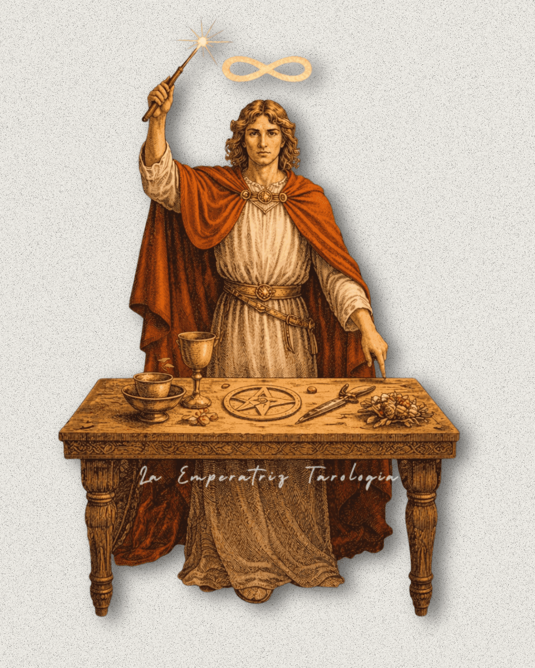 Ilustración del arcano El Loco del tarot inspirada en el Rider-Waite, creación visual de La Emperatriz Tarología