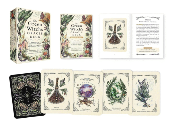 Green Witch Oracle Deck – 50 cartas mágicas y libro guía inspirador (en inglés)