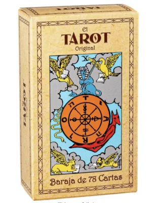 Image 11-19-25 at 11.13 Caja del mazo Tarot Rider Waite sobre fondo blanco.
