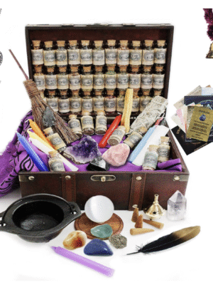 Witchcraft Kit Premium – Kit Esencial Wiccano de 90 piezas para principiantes y brujas avanzadas