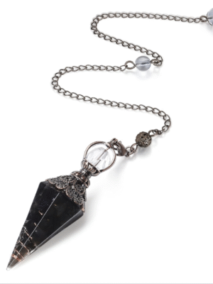 Péndulo de Obsidiana Negra – Cristal Natural para Adivinación y Reiki | Amuleto Mágico