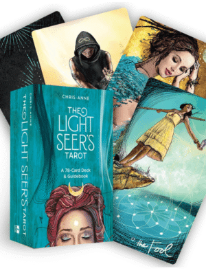 Baraja Light Seer’s Tarot de Chris-Anne con caja y cartas modernas de ilustraciones vibrantes