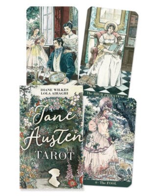 Jane Austen Tarot – Mazo Romántico Literario Mazo Jane Austen Tarot con ilustraciones románticas inspiradas en la literatura clásica