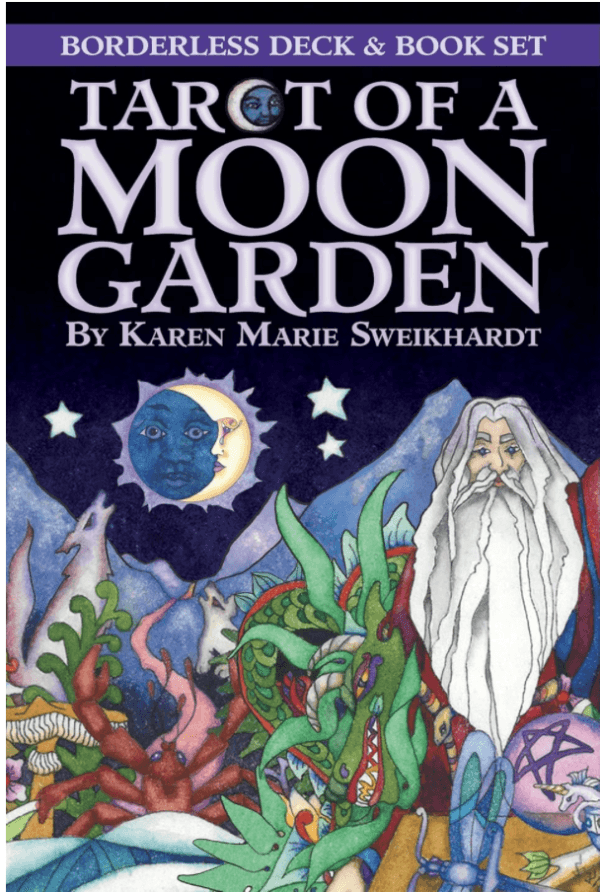 Tarot of a Moon Garden mazo de tarot ilustrado con simbolismo lunar y criaturas mágicas